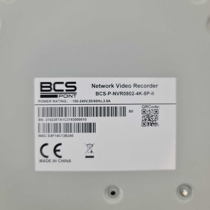 Rejestrator BCS Point BCS-P-NVR0802-4K-8P-II 8 kanałów PoE