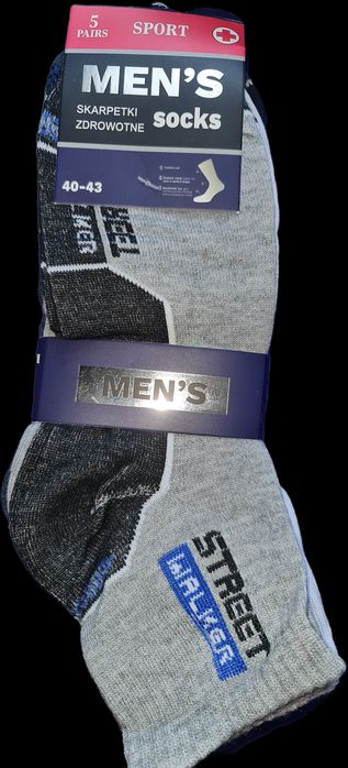 5 par skarpety męskie zdrowotne bawełna rozmiar 40-43 Men socks Street