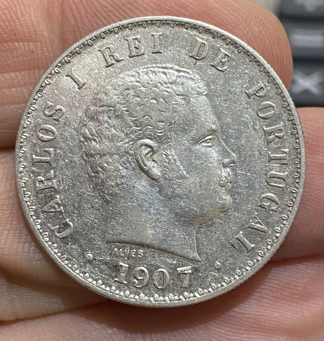 Moeda 739 - D. CARLOS I - 500 Reis 1907 Prata