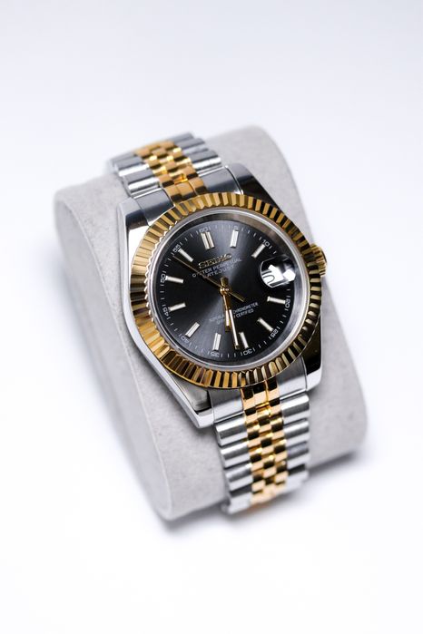 Zegarek Custom Mod Datejust Black Gold Jubilee Seiko Mod