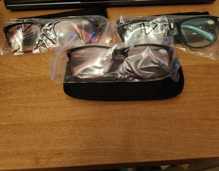 Okulary korekcyjne plusy do czytania +3 3szt