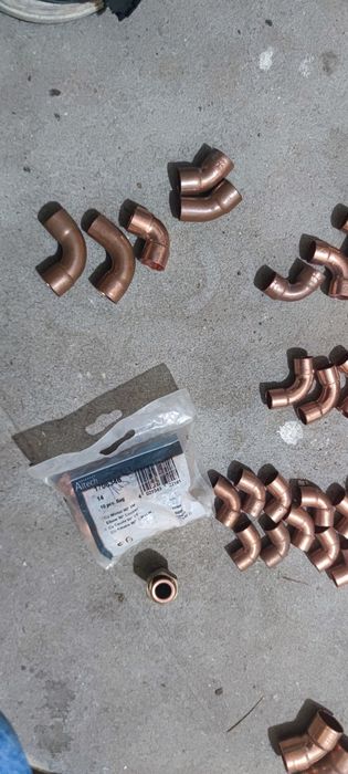 Miedziane złączki  CO trójnik , kolanko , mufa