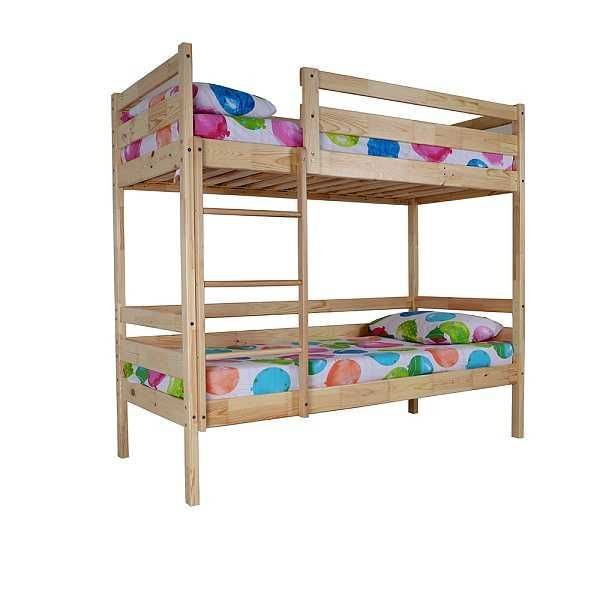 Двоярусне ліжко Babyson 3 лак 80×190 см з бортиками і драбинкою