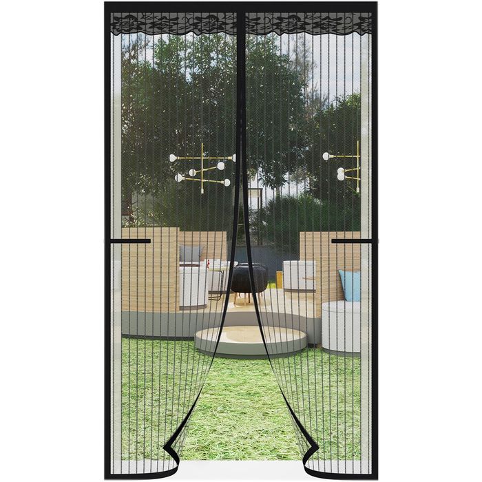 Moskitiera Magnetyczna na Drzwi Balkonowe Tarasowe Czarna 90 x 225 cm