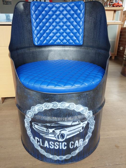 Beczka fotel prezent 200L ręczne malowanie custom classic car hot rod