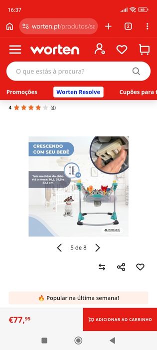 Saltitão Bebé - como novo