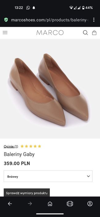 Skórzane baletki Gaby firmy Marco