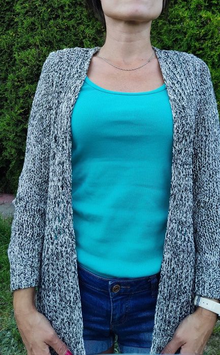 Sweter kardigan narzutka ażurowa rozmiar XS/S/M