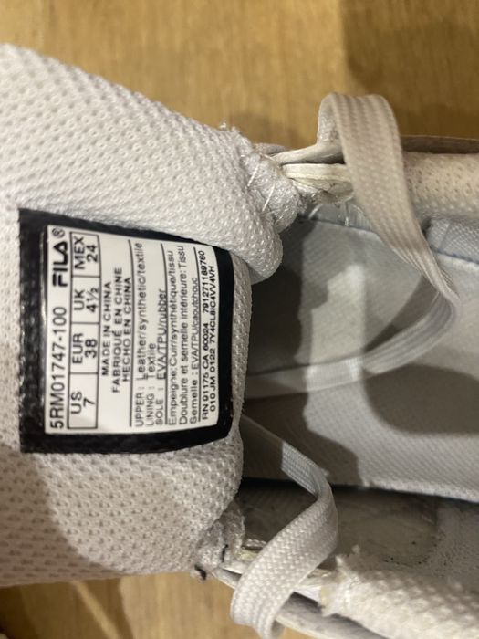 Кросівки унісекс 37.5р23.5см Fila White Originaj Філа