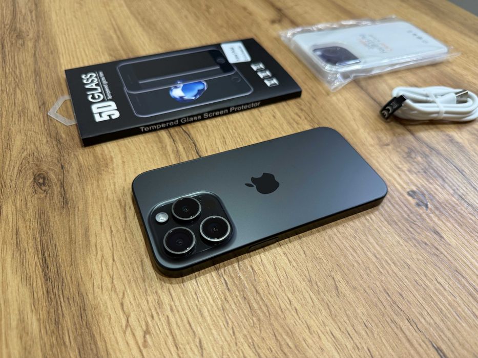 Okazja!!! Piękny Iphone 15 Pro - Czarny! 256 Gb! Super Stan! Kondycja Baterii 100%!