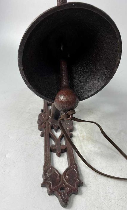 Piękny duży DZWON KOGUT kolorowy piejący dzwonek żeliwo