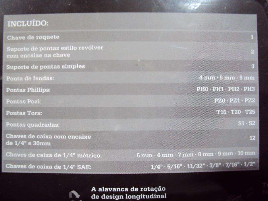 Jogo de chave roquete com pontas