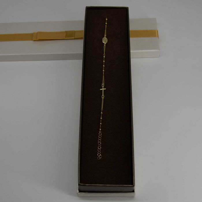 Złota bransoletka 585 1,69gram różaniec 17-19cm WYSYŁKA GRATIS