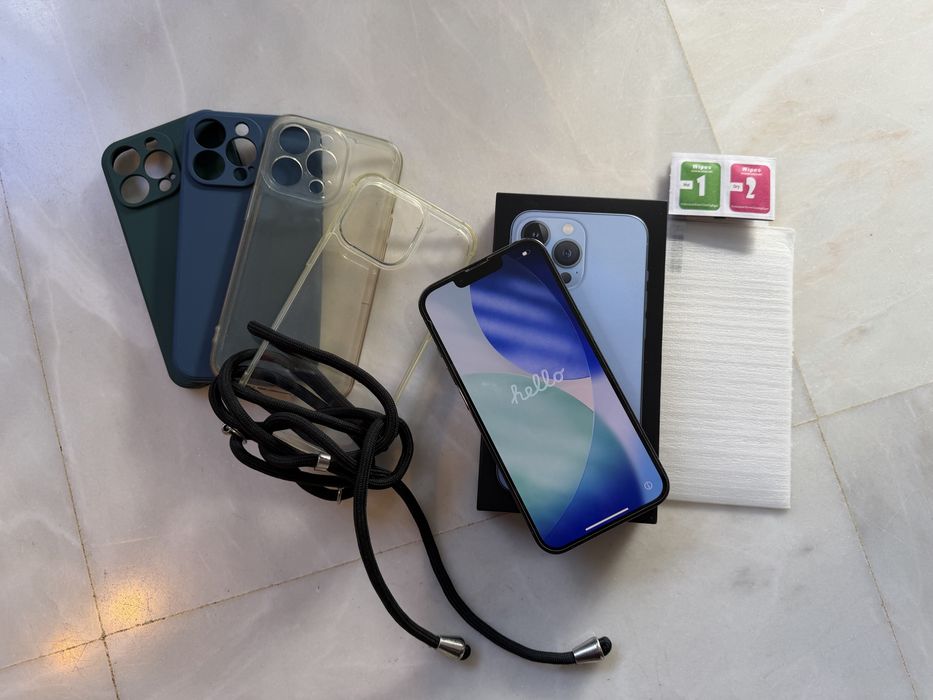 Iphone 13pro 256GB + carregador + phones +  capas + pelicula extra