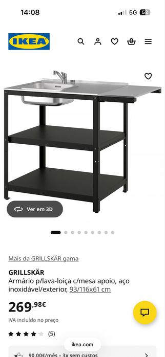 Grillskar ikea - cozinha aço inoxidável para exterior