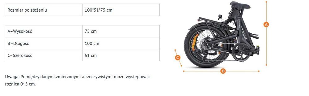 Rower elektryczny Engwe L20 3.0 Boost - składak, do 135 km, dwa kolory