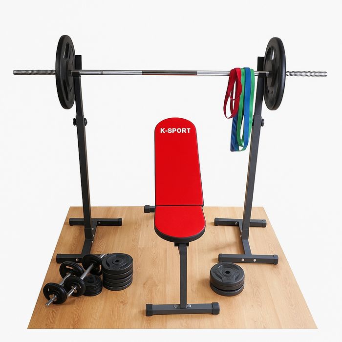 Siłownia domowa / ławka / sztanga / hantle / obciążenie żeliwne