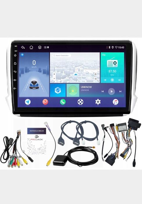 Radio Nawigacja ANDROID CARPLAY PEUGEOT 208/2008 4GB 64GB SIM