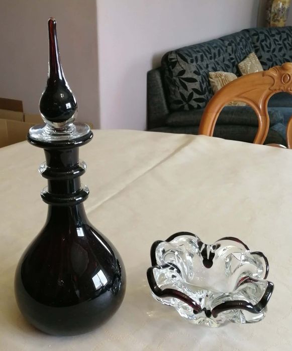Conjunto 2 peças de cristal Jasmim Marinha Grande