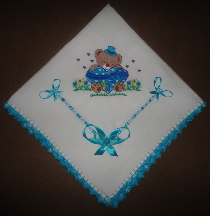 Fralda bordada para menino