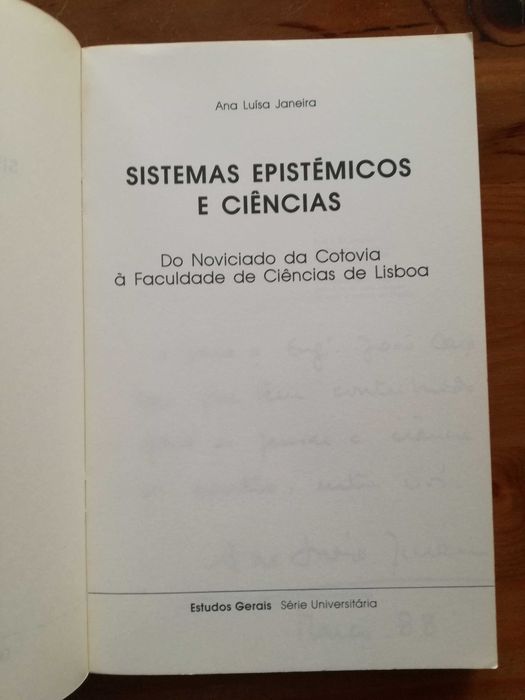 Sistemas Epistémicos e Ciências - Ana Luísa Janeira (Com dedicatória)