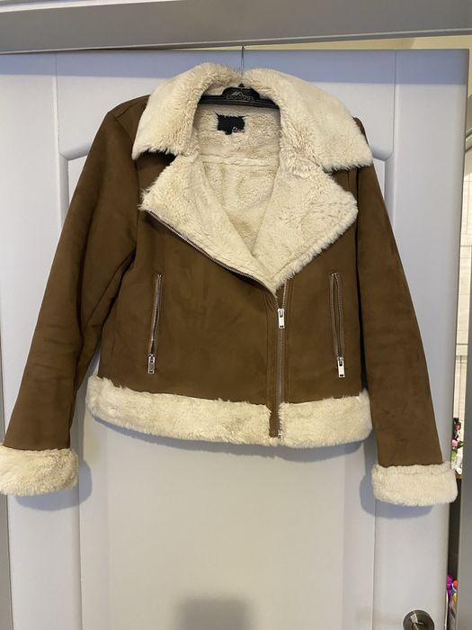 Укорочена дублянка зі штучного хутра