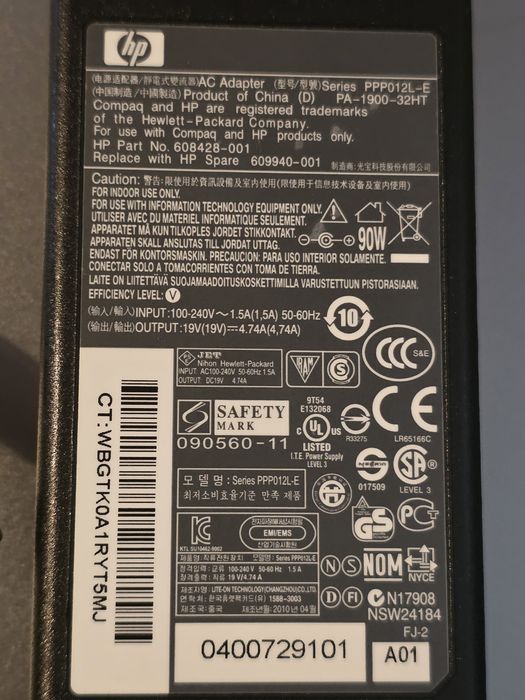 Carregador HP 90W 19V 4.74A — 7,4mm