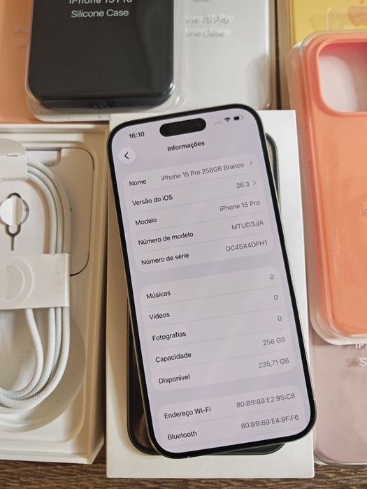 iPhone 15 Pro  6.1" 256GB Branco  Aceito Retomas