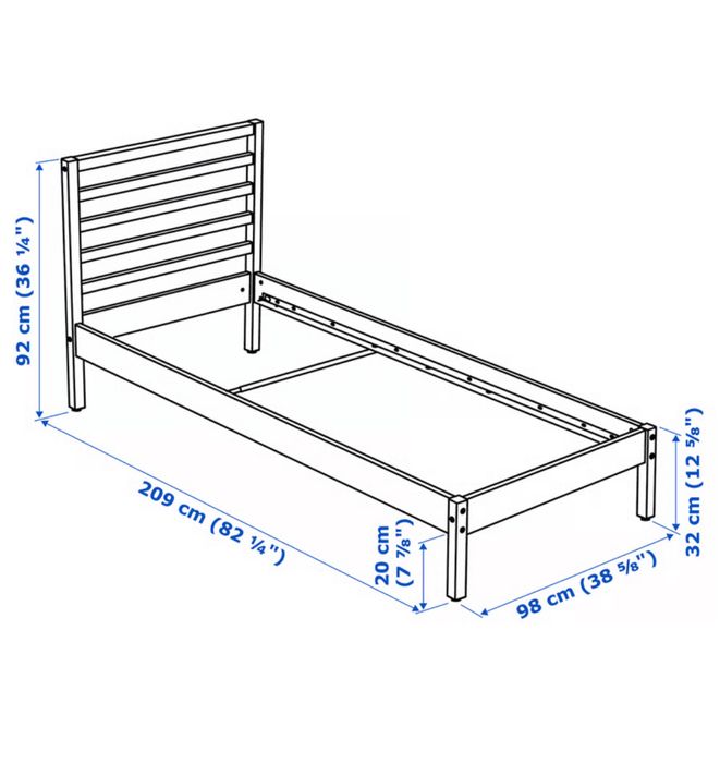 łóżko pojedyńcze ikea ÅGOTNES Materac piankowy tarva i szczebelki