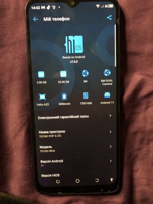 Продам два теоефони Redmi 12c та tecno pop 5 lte