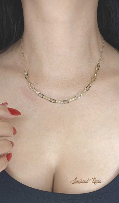 Złoty komplet łańcuszek z bransoletką p.585/9,32g