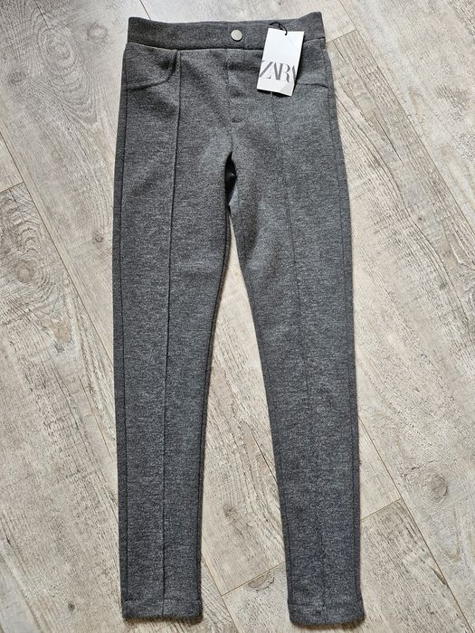 Legginsy  ZARA 164 Szary melanż Kant guzik