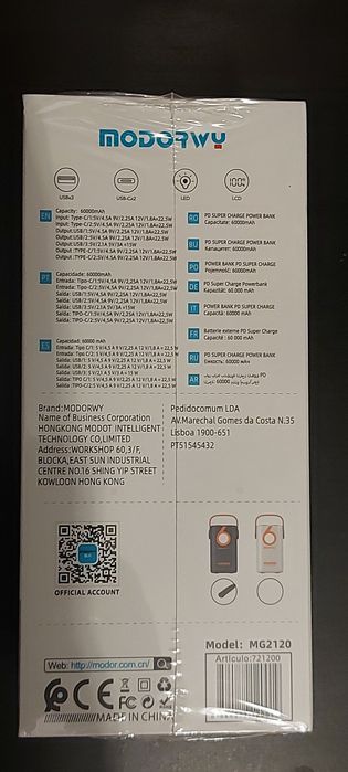 Powerbank 60000mah - Artigo novo e selado