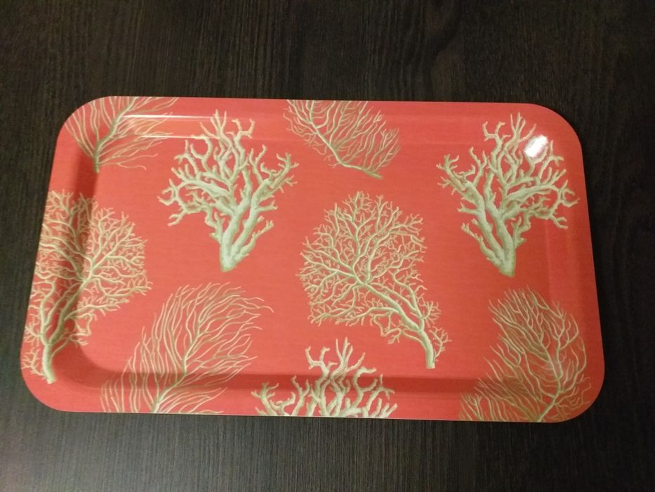 NOVO Bandeja tabuleiro rosa corais ZARA HOME,34X20 em mão,veja zonas