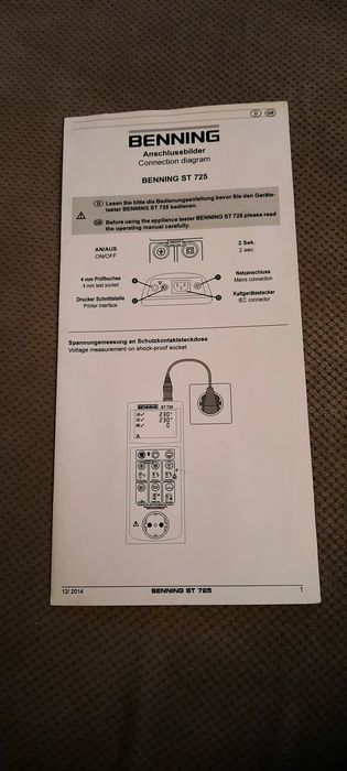 Miernik do testów urządzeń ekektrycznych Benning ST 725