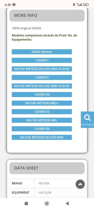 Tubo flexível para aspirador Nilfisk