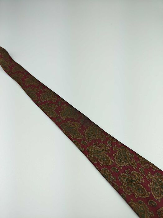Calabrese bordowy jedwabny krawat paisley wrz231