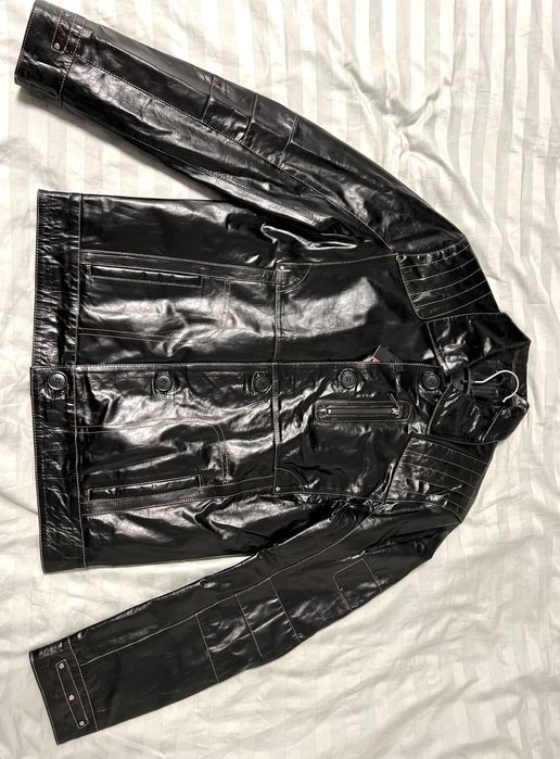 Шкіряна чоловіча куртка український розмір 48-50