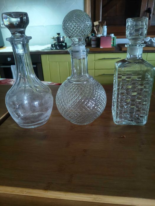 Garrafas cristal conjunto de 3