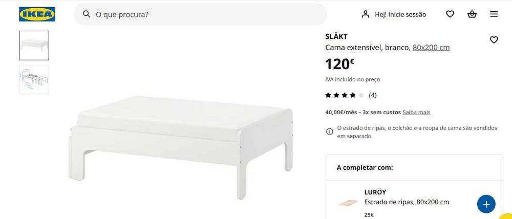 cama EXTENSIVEL do Ikea SLAKT + cabeceira ROSA