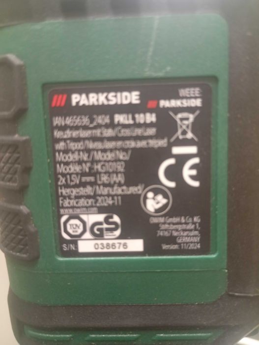 Laser+Statyw Parkside PKLL 1084-Komis MADEJ Dębica