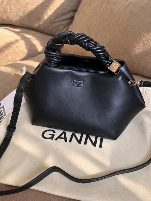 Сумка  Ganni  бургунді , чорна , коричнева