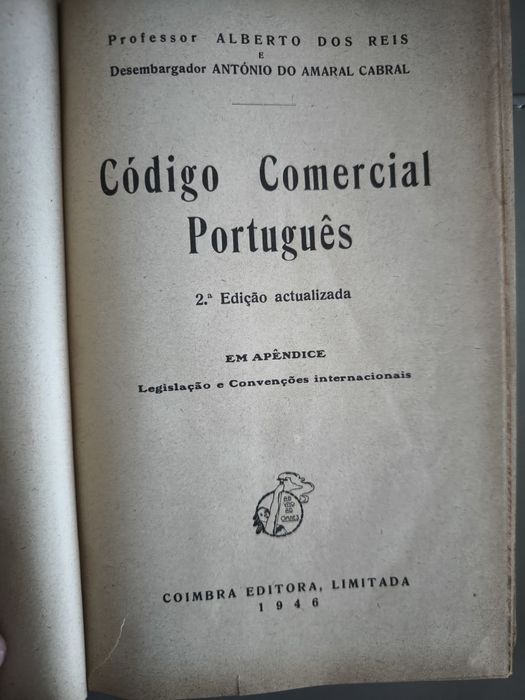 Código comercial Português em ótimo estado de 1946