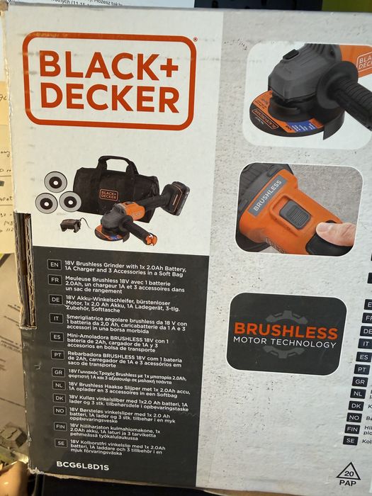 Akumulatorowa szlifierka kątowa Black+Decker