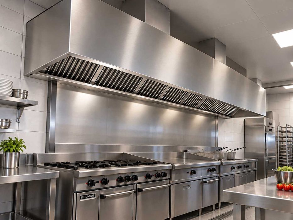 Okap gastronomiczny 240 cm z łapaczami tłuszczu + TURBINA 800 m3/h