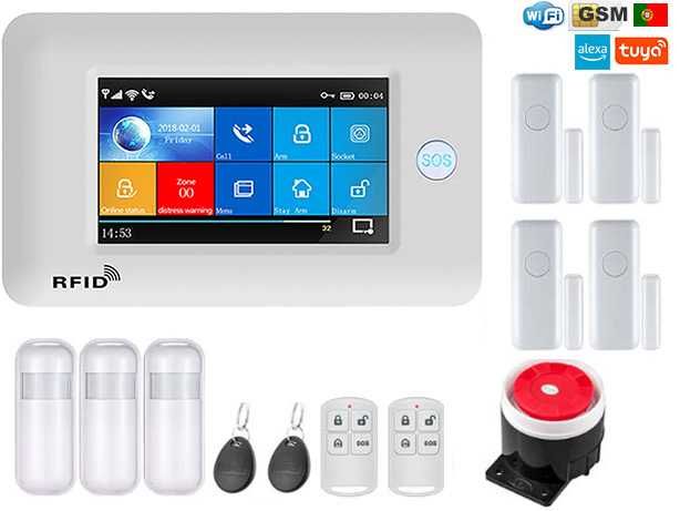 Alarme Casa Tuya sem Fios SOS/GSM/WiFi Android/iOS PT (NOVO)