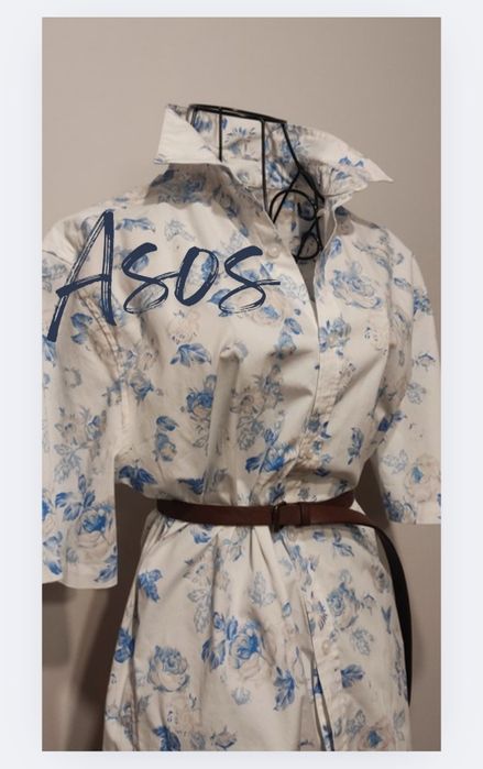 Dłuższa koszula Asos bawełna kołnierzyk