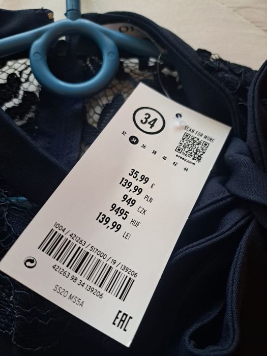 Granatowa sukienka damska rozmiar 34