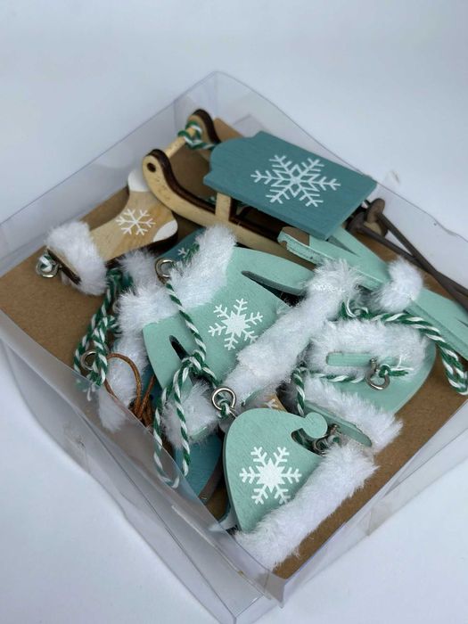 Ozdoby świąteczne Dekoracje Zestaw Drewniane kod 296