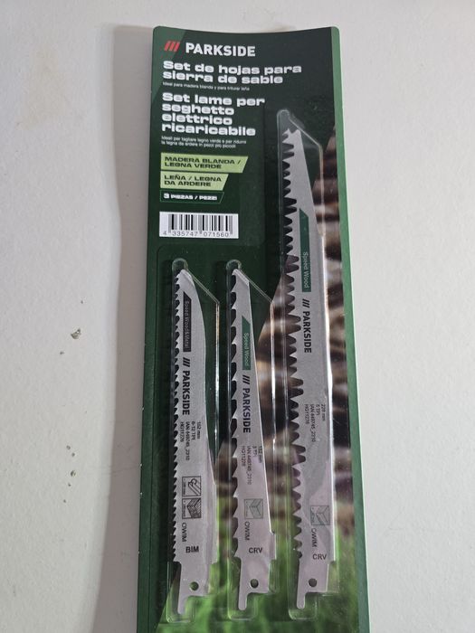Conjunto de lâminas de serra sabre parkside